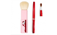熊野化粧筆　ハローキティ携帯用ブラシ(リボン)＆携帯リップブラシセット