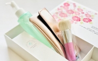 熊野化粧筆　ファンデブラシ（ケース付）＆筆シャンセット　ピンク