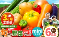 【定期便3回】子育て農家の野菜セット（miniサイズ）農薬・化学肥料不使用 | 長野県 松本市