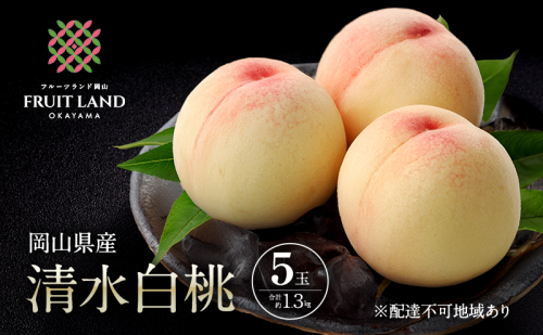 桃 2026年 先行予約 清水白桃 5玉 合計約1.3kg もも モモ 岡山県産 国産 フルーツ 果物 ギフト 1262436 - 岡山県里庄町