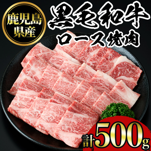 No.1103 鹿児島黒毛和牛ロース焼肉(500g) 国産 九州産 鹿児島県産 牛肉 黒毛和牛 和牛 お肉 おかず 焼き肉 ロース 冷凍【NBフード】 1263778 - 鹿児島県日置市