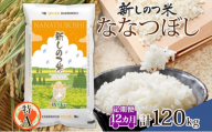 北海道 定期便 12ヵ月 連続 全12回  R6年産 北海道産 ななつぼし 10kg 精米 米 ごはん お米 新米 特A 獲得 北海道米 ブランド米 道産 ご飯 お取り寄せ 食味ランキング 1年 まとめ買い 新しのつ米 令和6年産 常温