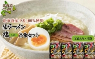 【北海道産小麦100%使用】生ラーメン（塩味）8食セット F21W-040