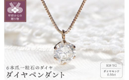 0.5ctアップの6本爪一粒石のダイヤペンダント。※この返礼品については、全ての工程を区域内で行っており、その付加価値の割合が5割を超えているため、地場産品基準に適合しています。