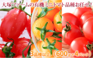 大塚ファームの 有機 ミニトマト 3品種以上（600g×4P）北海道 新篠津村 ミニトマト  限定 とまと 送料無料