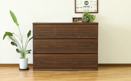 【開梱・設置】ラスティー 120cm ローチェスト（ウォールナット）　AX030 126760 - 福岡県大木町