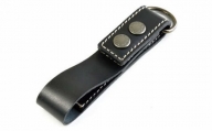 ぬめ革の時計ホルダー／Type-D（幅：20mm）ブラック（ステッチカラー：ホワイト）