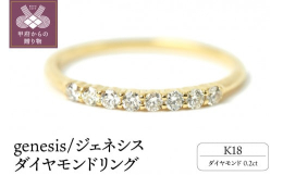 定番のハーフエタニティリング。合計0.2ctの天然ダイヤが8pc一列に配列されています。ダイヤが枠に隠れず留めてあるので、つけた時に肌馴染みの良さを感じられます。デザインに左右されないので、長く定番リ
