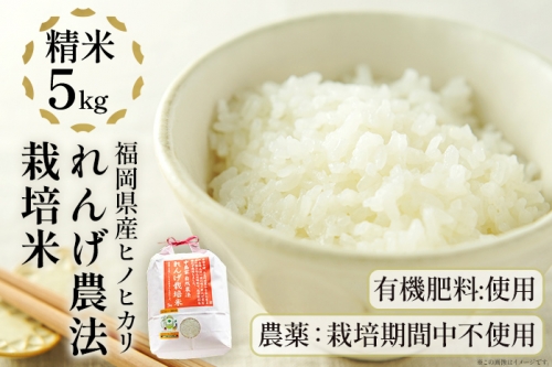 れんげ農法栽培米「ヒノヒカリ」（精米・5kg）　BI01 127007 - 福岡県大木町