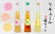 リキュール３種セット「梅酒」「桃酒」「柚子酒」各300ml／小泉酒造