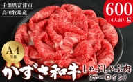 富津市産「かずさ和牛」しゃぶしゃぶ肉（サーロイン）600g／4人前【KVS-60】