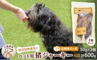 （６回定期便）千葉県で獲れた猪ペット用ジャーキー(2個セット）１００g [№5346-0351]