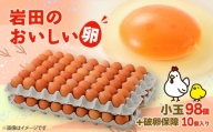 岩田のおいしい卵　小玉98個+破卵保障10個入り【1092662】