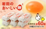 岩田のおいしい卵　実用中玉60個 (10個入り×6パック)【1081154】