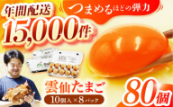 [スピード発送]雲仙たまご 80個(卵10個入り×8パック) 長崎県/塚ちゃん雲仙たまご村 [42ACAE002] 卵 玉子 タマゴ 鶏卵 長崎 島原 九州 大容量 たっぷり スピード 最短 最速 発送