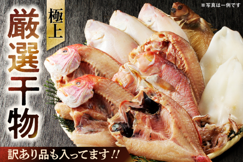 極上!!干物屋推薦 厳選干物 訳あり商品が入ってます!! 魚介類 セット 干物 乾物 ふるさと納税 訳あり 海の幸 魚介類 魚貝類 干物 一夜干し 干物セット【1043】 1285035 - 島根県浜田市