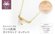 K18YG　アコヤ真珠　ダイヤモンド　ネックレス　N75　K05049-H