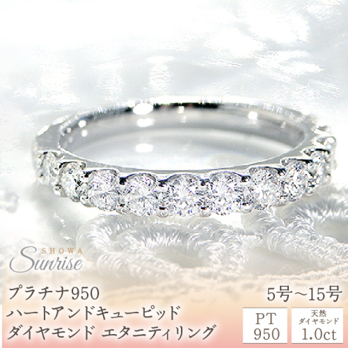 【1.0ct】プラチナ950　ハートアンドキューピッド　ダイヤモンド　エタニティリング（5号～15号）　CSR0088 SWAV008 1287546 - 山梨県昭和町