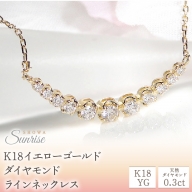 【0.3ct】K18YG　ダイヤモンド　ラインネックレス　CSN00106-18Y SWAV011