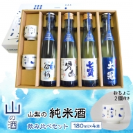 山梨の「山の酒」純米酒飲み比べ4本セット SWBL001