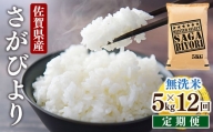 [12回定期便]特A評価！『無洗米さがびより５kg』 OB0014