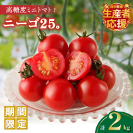 生産者応援!!【期間・数量限定特別規格】高糖度ミニトマト『ニーゴ25。』(計2kg) ミニトマト 野菜 サラダ 国産_T040-0021-ZO
