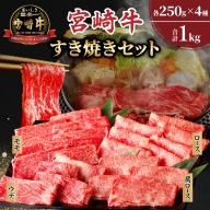 ≪肉質等級4等級以上≫宮崎牛すき焼きセット(合計1kg) 肉 牛 牛肉 おかず 国産_T030-003