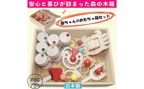 木のおもちゃ/赤ちゃんのおもちゃ箱セット(Eタイプ) psc はがため 歯がため 出産祝い 車 押し車 日本製 おしゃぶり 赤ちゃん プルトイ 引き車 男の子 女の子 1300521 - 長野県上田市