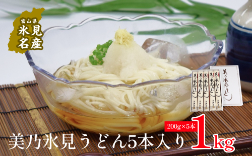 美乃氷見うどん5本入り（200g×5本） 富山県 氷見市 うどん 乾麺 1300771 - 富山県氷見市