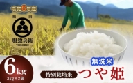 【令和6年産 先行予約】 「神農家」が作った特別栽培米 つや姫 無洗米 6kg(3kg×2袋)　K-624