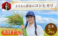 【令和5年産】よえもん農家の玄米（天日干し）×5kg