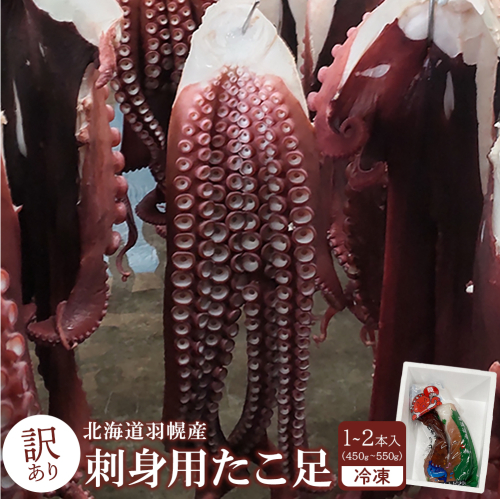 【訳あり】北海道羽幌産 刺身用たこ足小さめ （450～550g）【冷凍】【06114】 1305481 - 北海道羽幌町