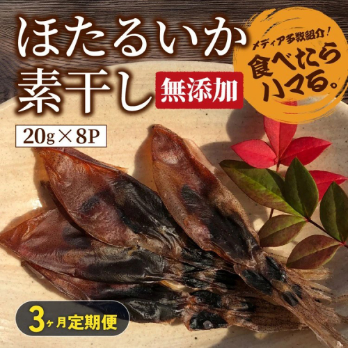 【3ヶ月定期便】ホタルイカ素干し 160g (20g×8袋 )　※北海道、沖縄、離島への配送不可 1306494 - 富山県魚津市