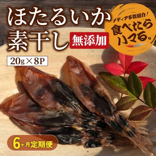 【6ヶ月定期便】ホタルイカ素干し 160g (20g×8袋 )　※北海道、沖縄、離島への配送不可 1306495 - 富山県魚津市