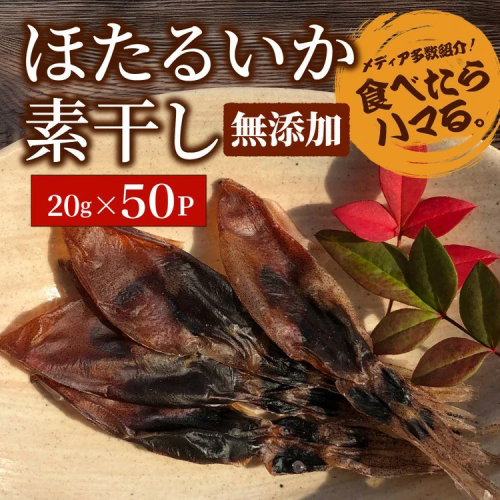 ホタルイカ素干1kg（20g×50袋）：浜浦水産シェアセット 　※北海道、沖縄、離島への配送不可 1306499 - 富山県魚津市