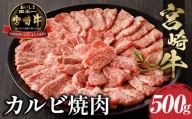 【7月発送】宮崎牛カルビ焼肉用500g_M243-004-jul