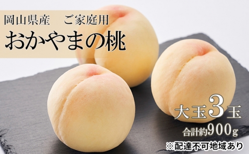  桃 ご家庭用 おかやま の 桃 大玉 3玉（合計約900g） フルーツ 果物 岡山県産 2023年 先行予約