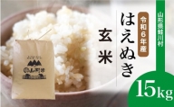 ＜令和6年産＞ 鮭川村 はえぬき 【玄米】 15kg （15kg×1袋）＜配送時期選べます＞
