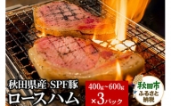 秋田県産 SPF豚ロースハム 400～600g×3パック