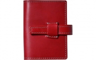 本革ベルト付き20ポケットカードケース　ルージュ(赤色)