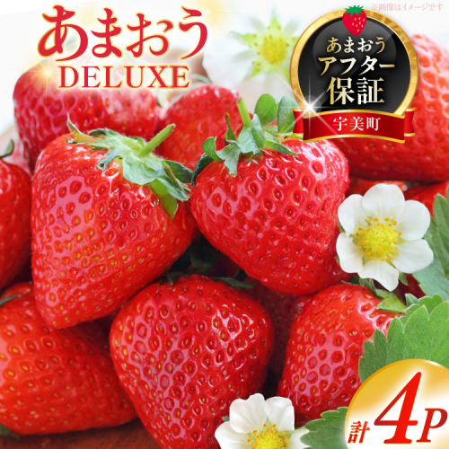 【期間限定発送】 いちご あまおう デラックス 4p [THE FARM_strawberry 福岡県 宇美町 um40azo780001] イチゴ 苺 フルーツ 果実 甘い 小分け 131163 - 福岡県宇美町