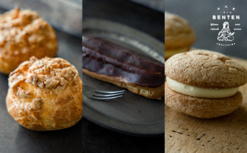 【定期便3ヶ月】弁天堂 スイーツ定期便（クッキーシュークリーム・エクレア・ブッセ） 1311999 - 兵庫県淡路市