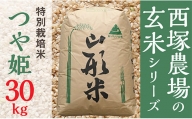 【令和5年産】特別栽培米　つや姫　玄米　30kg×1