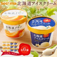 【Secoma】北海道アイスクリーム（バニラ・メロン各6個セット）【01103】