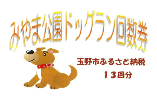 みやま公園 ドッグラン 回数券 13回分 チケット 体験 岡山県 玉野市 1314969 - 岡山県玉野市