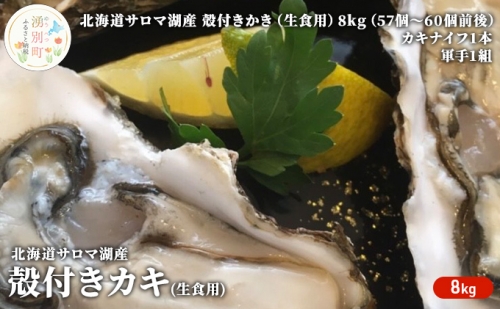 ≪先行予約11月から配送≫北海道サロマ湖産　殻付きかき（生食用）8kg