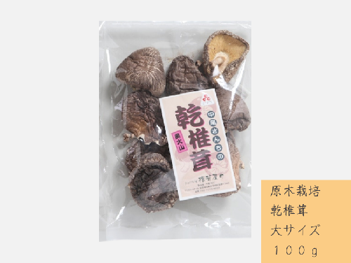 中尾さんちの乾椎茸 大 原木栽培  大きいサイズ 100g 干しシイタケ 1袋 / SAC中尾 椎茸屋 0788 1316974 - 鳥取県江府町