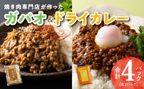 焼肉専門店が作る ドライカレー ＆ ガパオ 合計 4パック 温めるだけ 惣菜 簡単調理 冷凍発送 099H2744 1317109 - 大阪府泉佐野市