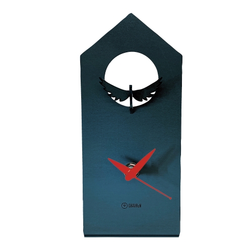 GRAVIRoN Bird Clock ハト 黒皮鉄（置き時計）195×85×92mm 390g 131749 - 愛知県幸田町