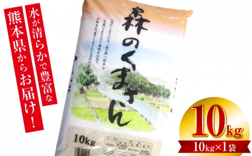 【令和5年産】 森のくまさん10kg（10kg×1袋）お米ひとすじ八代食糧！ オリジナルパッケージ 1317582 - 熊本県八代市